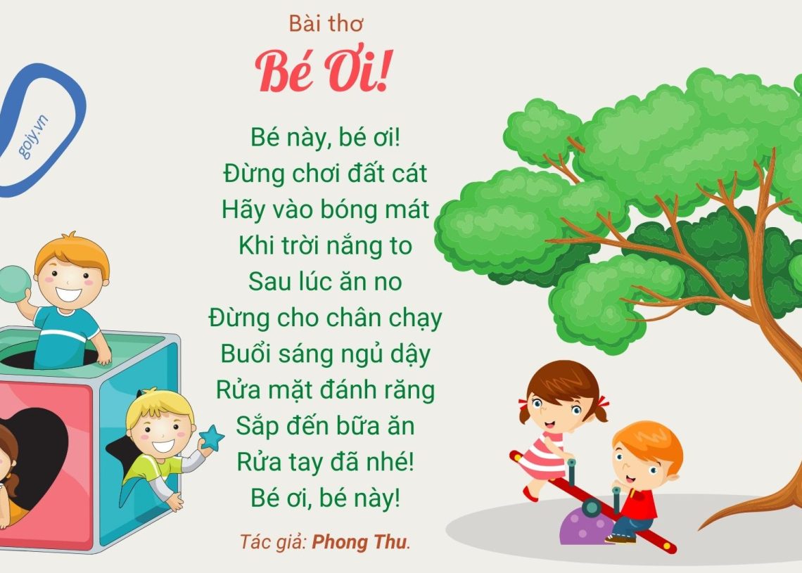 Bài thơ Bé quét nhà (Phong Thu) | GợiÝ.vn