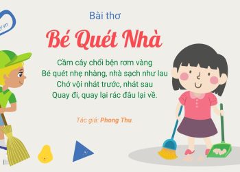 Bé quét nhà | Bài thơ Bé quét nhà