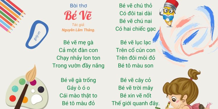 Bé vẽ | Bài thơ Bé vẽ (Nguyễn Lãm Thắng)
