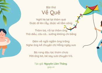 Về quê | Bài thơ Về quê (Nguyễn Lãm Thắng): Nghỉ hè bé lại thăm quê