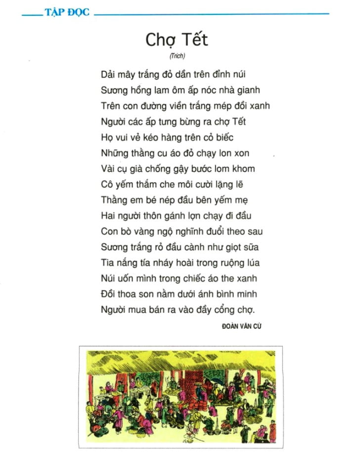 Bài thơ Chợ Tết (Đoàn Văn Cừ) (SGK Tiếng Việt 4)