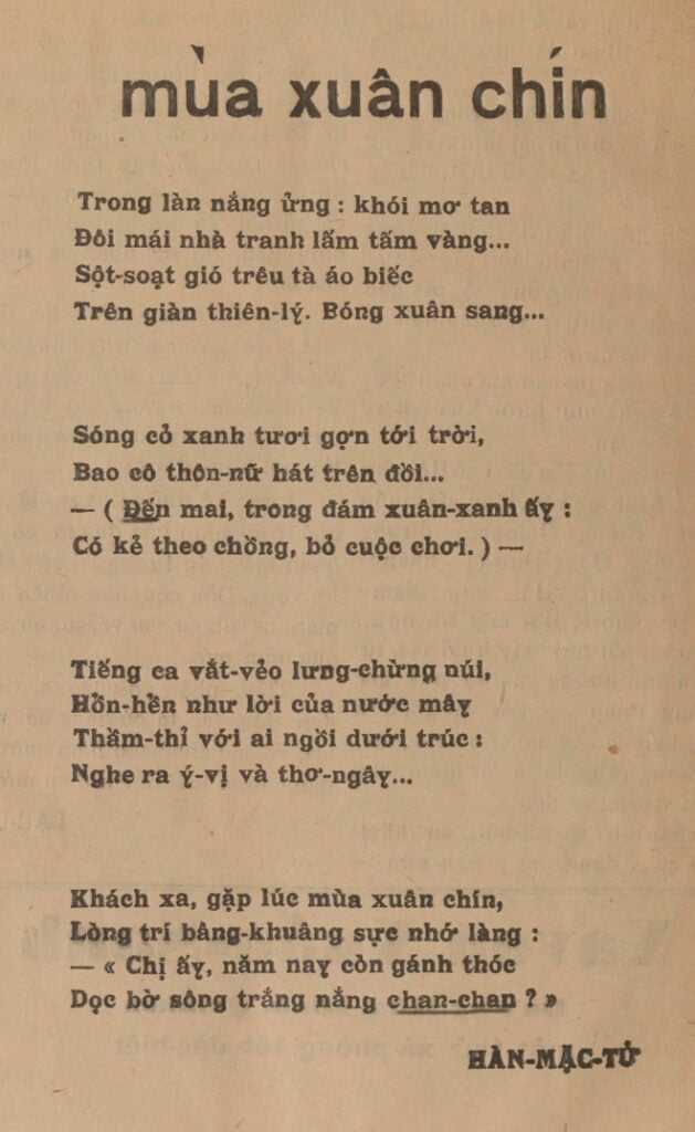 Bài Thơ Mùa Xuân Chín Hàn Mặc Tử GợiÝvn