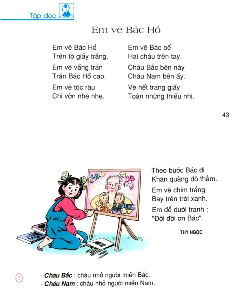 Em vẽ Bác Hồ | Bài thơ Em vẽ Bác Hồ