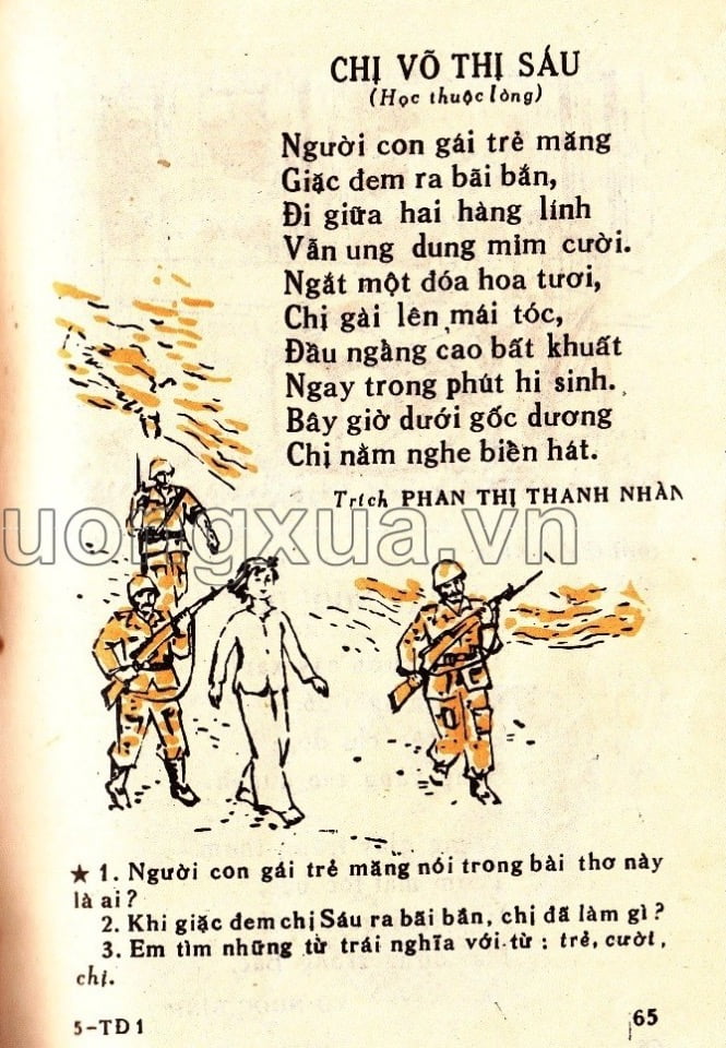 Bài thơ Chị Võ Thị Sáu (Tập đọc lớp 1, 1985)