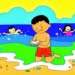 Muối | Bài thơ Muối: Bé đi tắm biển, Nào thấy muối đâu