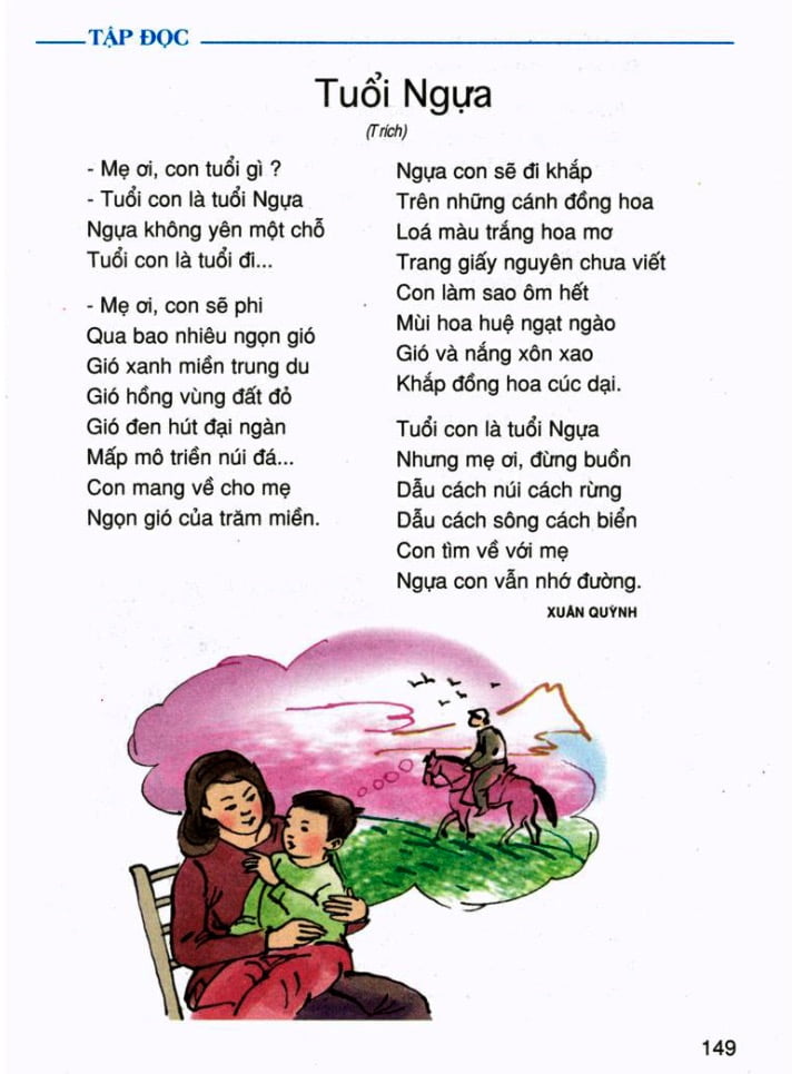 Tuổi ngựa | Bài thơ Tuổi ngựa (SGK Tiếng Việt 4, tập 1)