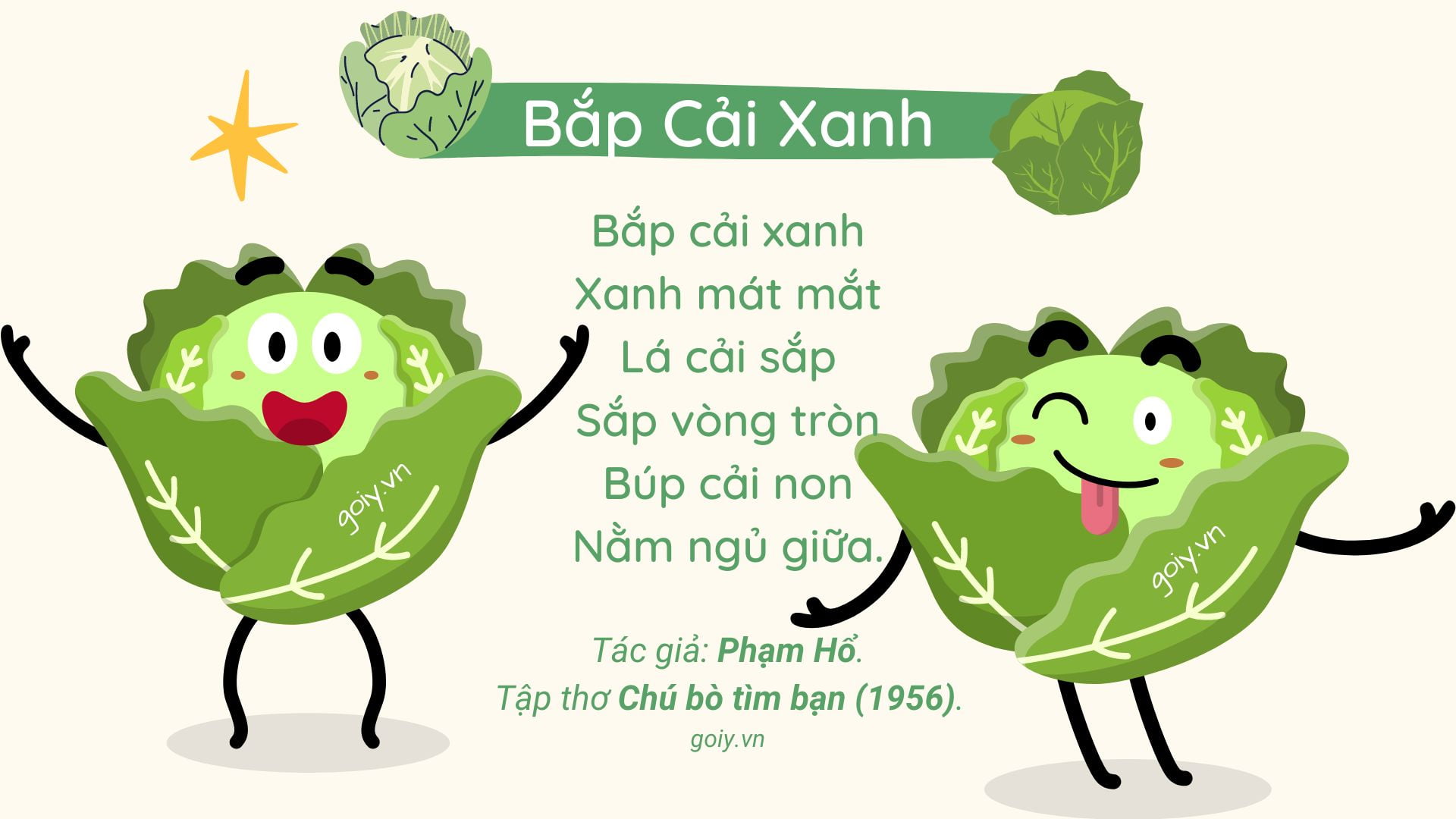 Bắp cải xanh | Bài thơ Bắp cải xanh (Phạm Hổ)