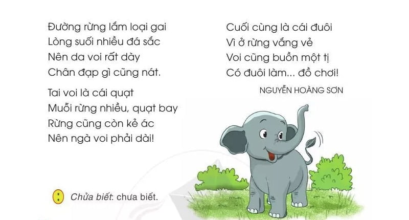 Con vỏi con voi | Bài thơ Con vỏi con voi