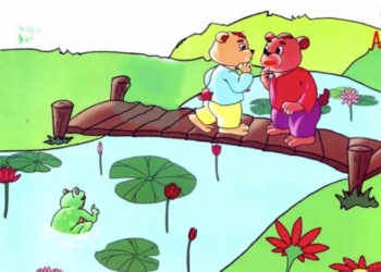 Bài thơ Gấu qua cầu: Hai gấu con xinh xắn, Bước đến hai đầu cầu