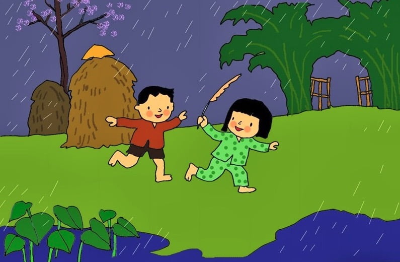 Tắm mưa | Bài thơ Tắm mưa (Phạm Hổ)