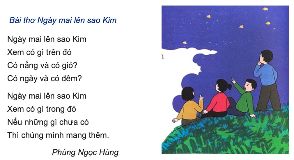 Ngày mai lên sao Kim | Bài thơ Ngày mai lên sao Kim